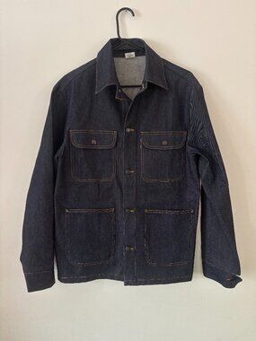 Men's Dark Indigo Denim Shirt Jacket - Lightweight Work Jacket